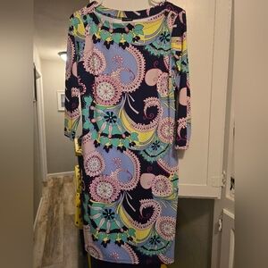 Talbots Multicolor Paisley Long Sleeve Dress